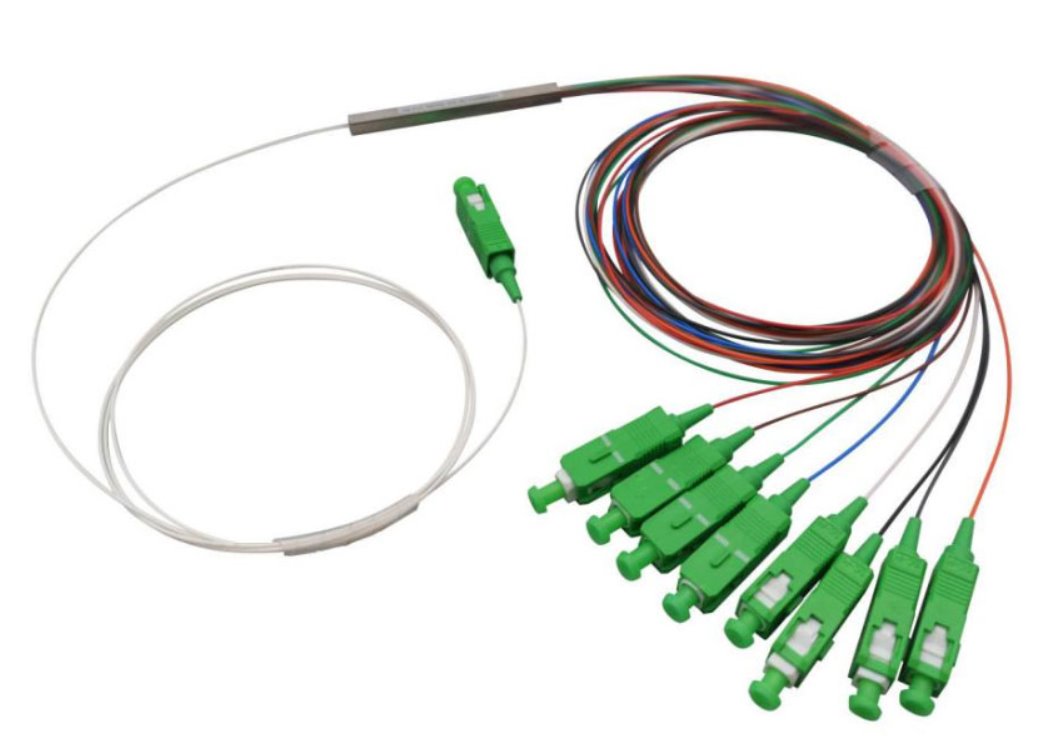 PLC-MMST-1X8-SC-APC PLC splitter 1:8, 1260-1650nm, patchcord 0,9 mm, 2m, G.657A, konektory SC/APC