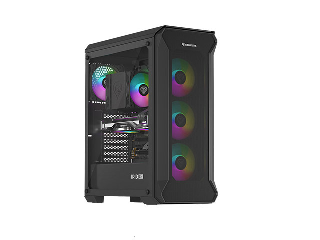 Počítačová skříň Genesis IRID 505 ARGB V2/Midi Tower/Transpar./Černá NPC-1518