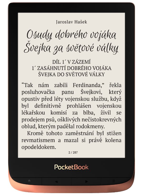 POCKETBOOK e-book reader 632 Touch HD 3/ 16GB/ 6"/ Wi-Fi/ micro USB/ čeština/ Spicy Copper PB632-K-WW