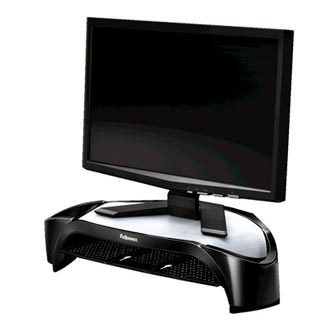 Podstavec Smart Suites pod monitor, závesná polica, čierny, plast, 10 kg nosnosť, Fellowes felfergstandmon