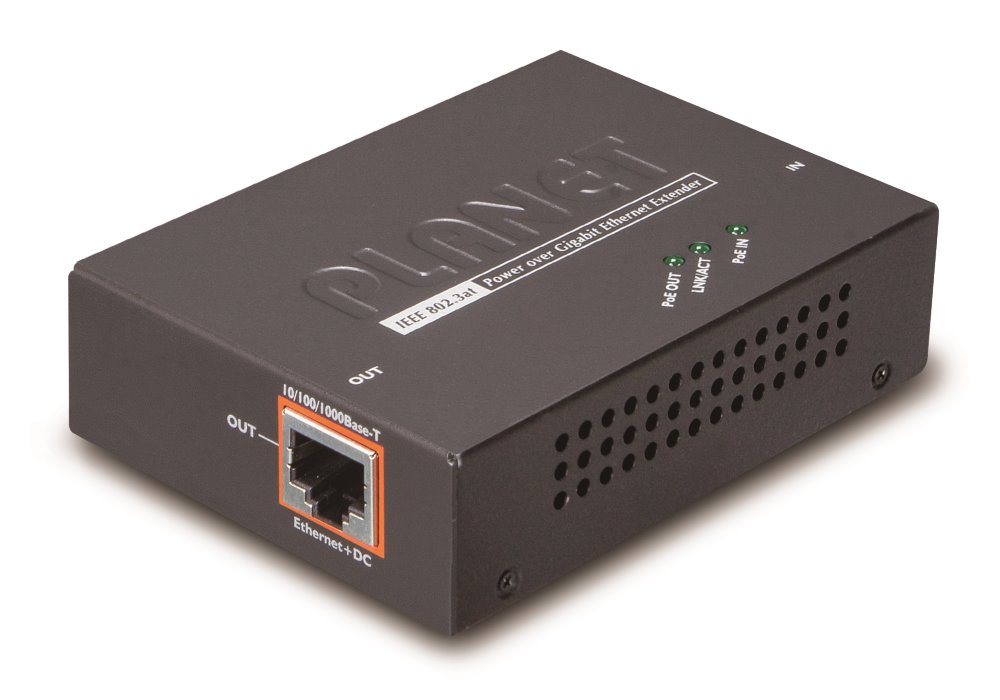 POE-E201, POE ETHERNET EXTENDER 1000BASE-T, IEEE802.3AT, 26W, GIGABIT