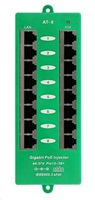 POE injektor panel aktivní, gigabitový - 8 portů, stíněný, svorkovnice, 802.3af/at INJ-PAN8-GB-AF/AT