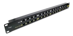POE Patch panel 19" UTP cat.5e 16p 1U Black POE-PAN16