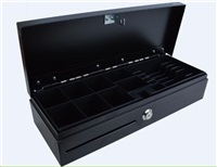 Pokladničná zásuvka Virtuos FT-460C Flip top, s krytom, 9-24V, čierna - s káblom EKN0007R