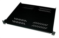 Police s perforací 19", 1U/280mm, nosnost 25kg, černá CPOLIC1U28-B