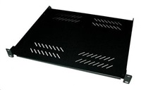 Police s perforací 19", 1U/400mm, nosnost 25kg, černá CPOLIC1U40-B