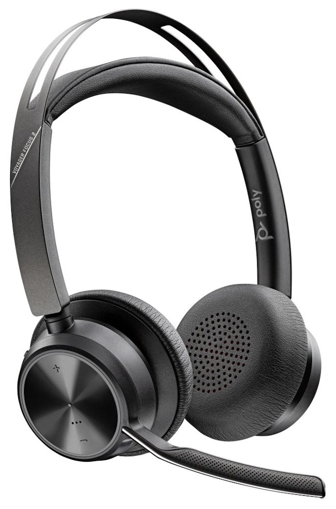 Poly by HP Voyager Focus 2 MS Teams bezdrátová náhlavní souprava, nabíjecí stojánek 77Y90AA