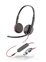 Poly náhlavní souprava Blackwire 3225, 3,5 mm jack + USB-C/A adaptér, stereo 8X229AA