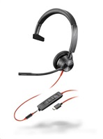 Poly náhlavní souprava Blackwire 3315, 3,5 mm jack + USB-C/A adaptér, mono 8X217AA