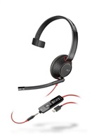 Poly náhlavní souprava Blackwire 5210, 3,5 mm jack + USB-C/A adaptér, mono 8X230AA