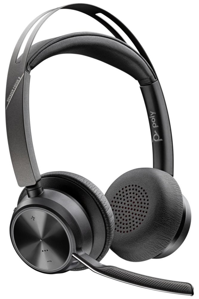 Poly Voyager Focus 2 MS Teams bezdrátová náhlavní souprava, USB-A/C adaptér, stereo 9T9J4AA