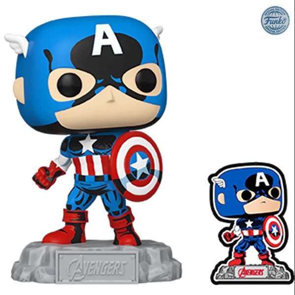 POP! Marvel: The Avengers Captain America (Special Edition) + odznak POP-1290