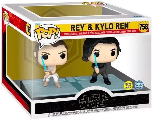 POP! Moment: Rey & Kylo Ren (Star Wars) Special Edition (Glows in The Dark) POP-0758