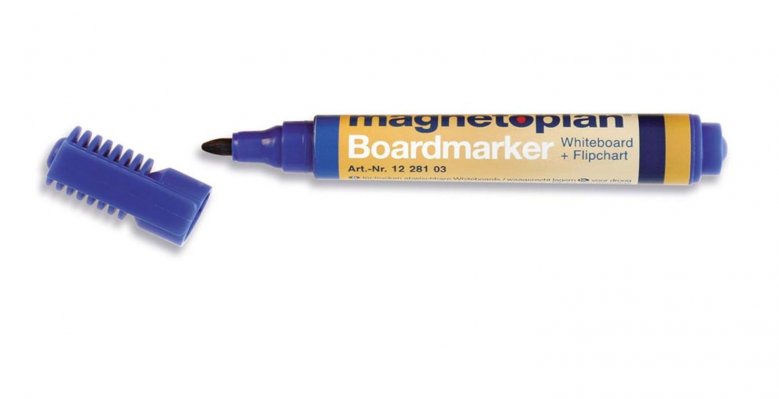 Popisovač Magnetoplan na bílé tabule nebo flipchart papír, modrá, 4ks
