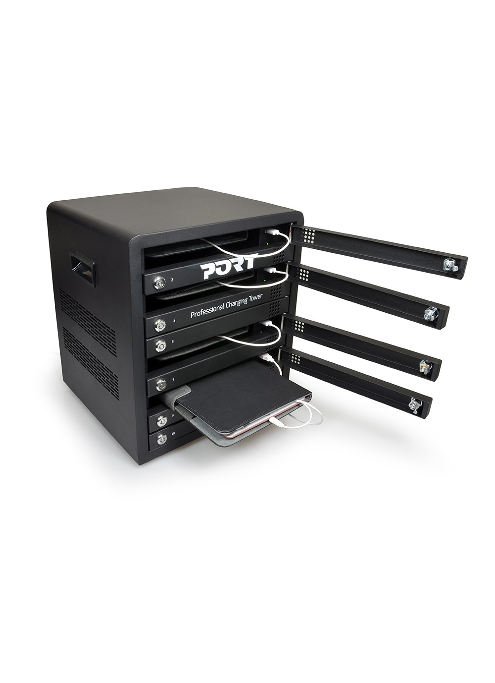 PORT CONNECT CHARGING CABINET 10 UNITS individual door lock, černý 901954