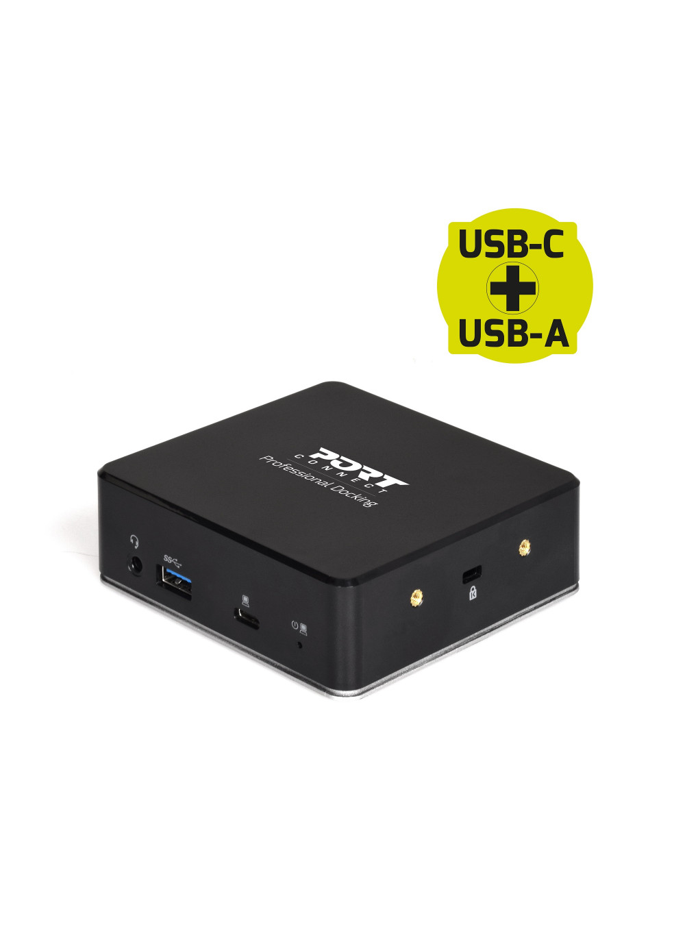 PORT CONNECT Dokovací stanice 8v1 USB-C, USB-A, dual video, HDMI, Ethernet, audio, USB 3.0 901908