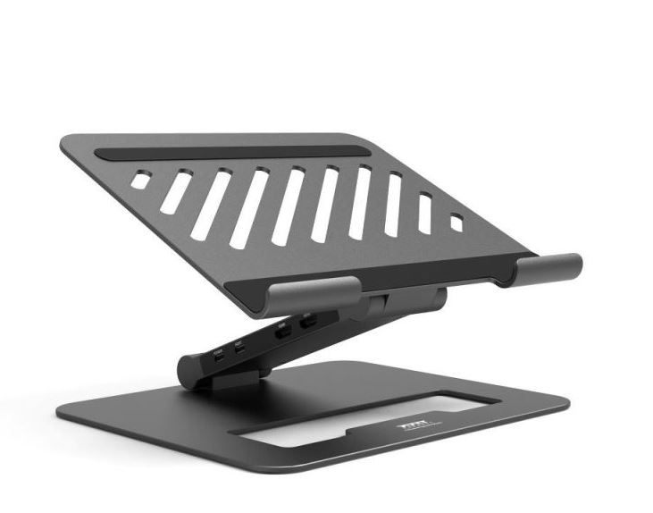 PORT CONNECT Dokovací stanice USB-C , 3x4K s nastavitelným držákem notebooku, černá 901108DOCK-EU