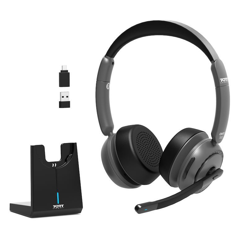 PORT CONNECT ON'R 700 Binaurální Bluetooth stereo headset PRO s nabíjecí základnou, černá 3567049120030