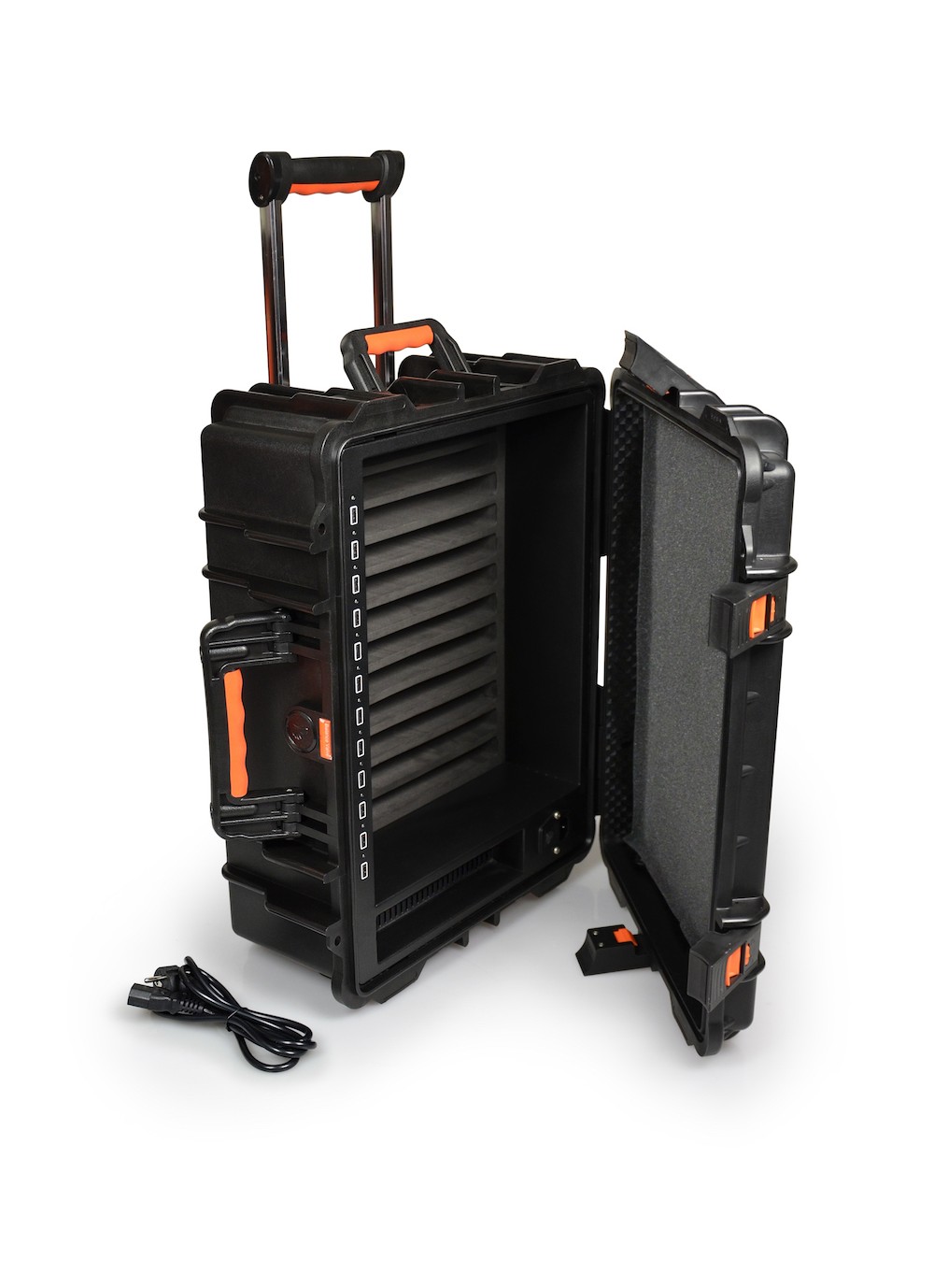 PORT CONNECT Rolling charging cabinet, nabíjecí přepravní kufr na kolečkách pro 12 zařízení, černý 901952