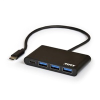 PORT USB-C HUB, 3x USB 3.0 + 1x USB-C, černá 900122