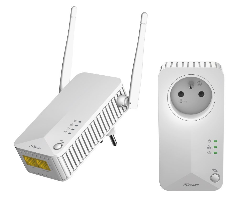 POŠKOZENÝ OBAL - STRONG sada 2 adaptérů Powerline WF 500 DUO FR/ Powerline 500 Mbit/s/ Wi-Fi 300 Mbit/s/ 2x NETSRG1004V