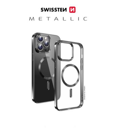 POUZDRO SWISSTEN CLEAR JELLY MagStick METALLIC PRO SAMSUNG S931B GALAXY S25 5G ČERNÉ 33001727