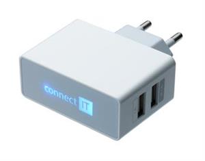POWER CHARGER se dvěma USB porty 2.1 A/1 A bílý CI-151