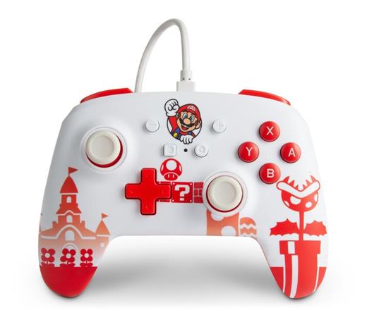 PowerA Enhanced Wired Controller for Nintendo Switch - Mario Red/White 1519186-02