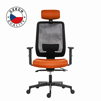 Powerton Kancelárske ergonomické kreslo Lucie, Oranžové MKWPLUKBCABA