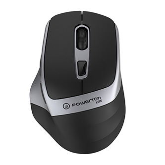 Powerton LIFE FLIXO Myš bezdrôtová, čierno-strieborná, 1600DPI WPM10SL