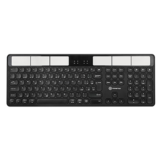 Powerton SolarSlim, Solárna klávesnica CZ/SK, 2.4 GHz Dongle + Dual Bluetooth, bezdrôtová, čierna WPKBSS-B CZSK