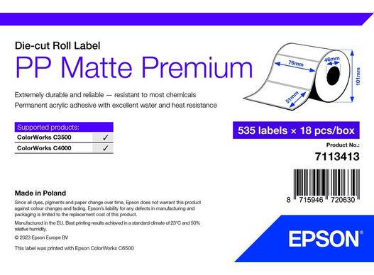 PP Matte Label Premium, 76mm x 51mm, 535 Labels 7113413
