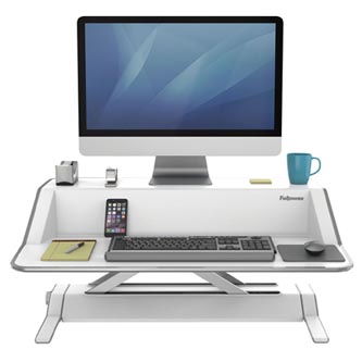 Pracovná stanica, Sit-Stand Lotus, biela, plast-kov, Fellowes felfsitstandbl