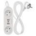 Predlžovací kábel 1,4 m / 2 zásuvky+2×USB-A+1×USB-C / s vypínačom / biely / PVC / 1,5 mm2 8592920141144