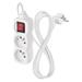 Predlžovací kábel 1,4 m / 2 zásuvky / s vypínačom / biely / PVC / 1 mm2 8592920140369