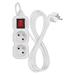 Predlžovací kábel 2 m / 2 zásuvky / s vypínačom / biely / PVC / 1 mm2 8592920140390