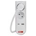 Predlžovací kábel 3 m / 5 zásuvky / s vypínačom / biely / 1×USB-A + 1×USB-C / 1,5 mm2 8592920132784