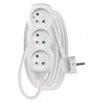 Predlžovací kábel – 3 zásuvky, 3m, 3× 1,5mm2, biely 8592920016411