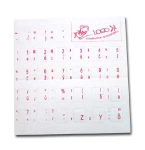 Prelepky LOGO na klávesnice, červené, česko-slovenské, cena za 1 ks