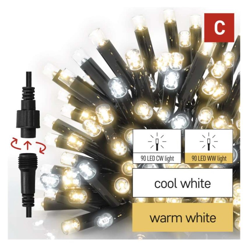 Premium LED spojovacia reťaz preblikávajúca – cencúle, 3 m, vonkajšia, teplá/studená biela 8592920159996