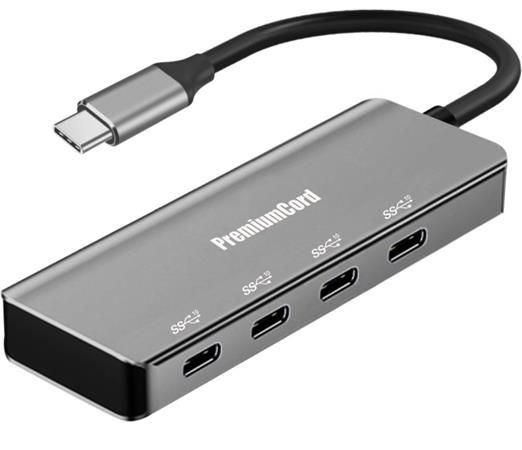 PremiumCord 5G SuperSpeed Hub USB-C na 4x USB 3.2 C Aluminum ku31hub10
