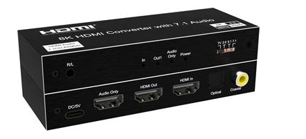 PremiumCord 8K@60Hz Audio Extractor HDR,výstupy: stereo jack, SPDIF, RCA, HDMI khcon-59