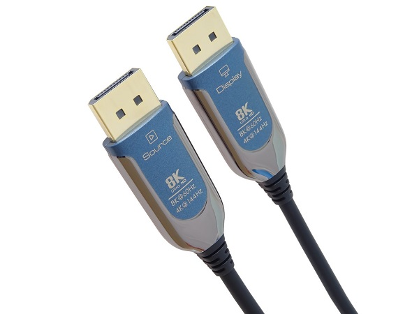 PremiumCord 8K Optický DisplayPort 1.4 přípojný kabel M/M, zlacené konekt. 15m kport12-15