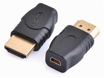 PremiumCord Adapter micro HDMI D-HDMI A, Kvalitní redukce pro připojení audio/video zařízení s kone KPHDMA-26