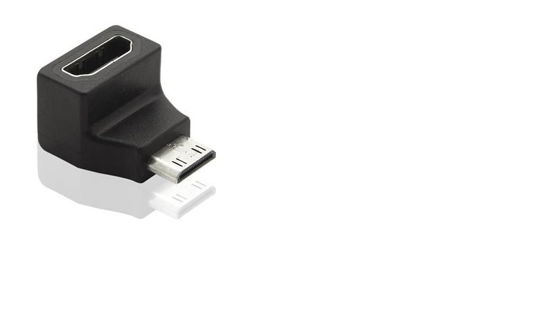 PremiumCord Adapter Mini HDMI C Male na HDMI Female zahnutý do pravého úhlu 90° kphdma-28