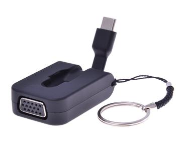 PREMIUMCORD Adaptér USB 3.1 Typ-C male na VGA female,zasunovací kabel a kroužek na klíče ku31vga06