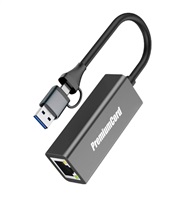 PremiumCord Adaptér USB-C a USB-A na Gigabit 10/100/1000Mbps 15cm ku31ether07