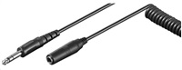 PREMIUMCORD Audio Jack 6,3mm M/F špirálový predlžovací kábel 1m - 5m kjack6mf5