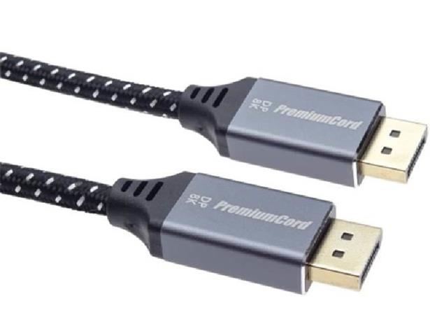 PremiumCord DisplayPort 1.4 přípojný kabel, kovové a zlacené konektory, 1,5m kport10-015