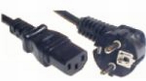 PremiumCord - Elektrický kabel - IEC 60320 C13 do CEE 7/7 (M) - AC 230 V - 3 m - levý úhlový konekt KPSP3